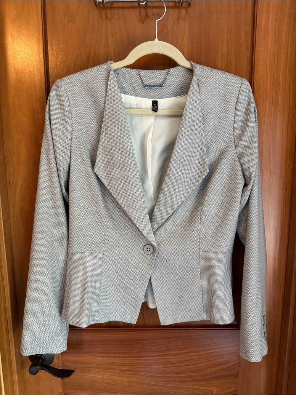 White House Black Market Heather Gray Single-Button Blazer